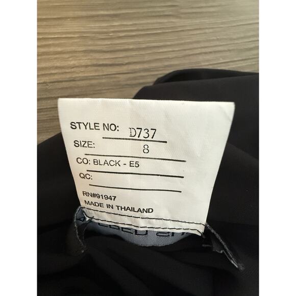 Alfred Sung Black JERSEY BODICE MIKADO Full Length Gown Dress Sz 8 D737 - Picture 8 of 12